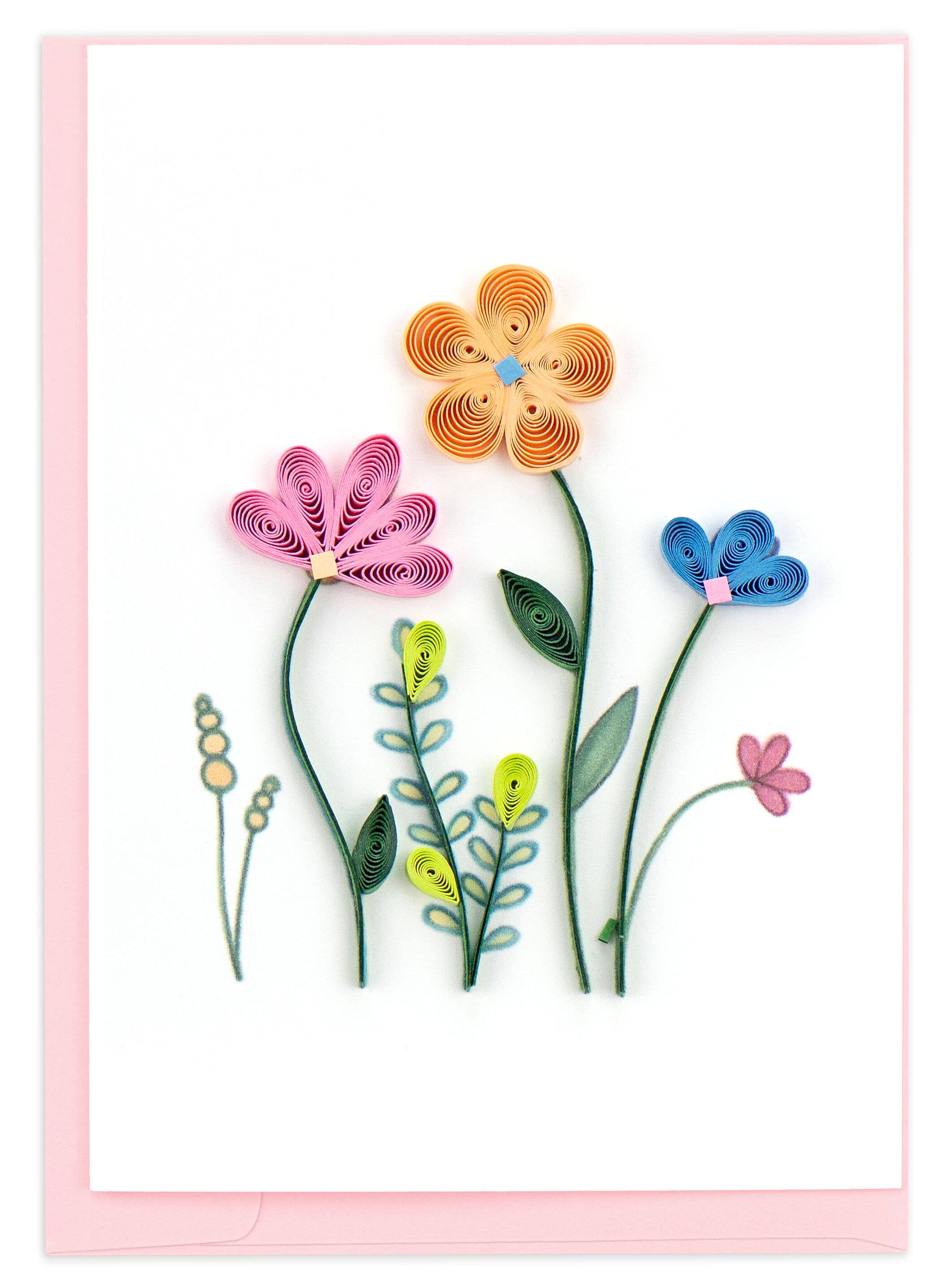 Mini Card, Wildflowers Gift Enclosure - Quilling Card