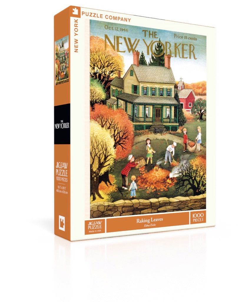 Jigsaw Puzzle, Raking Leaves (The New Yorker) - New York Puzzle Company (1,000 pieces)