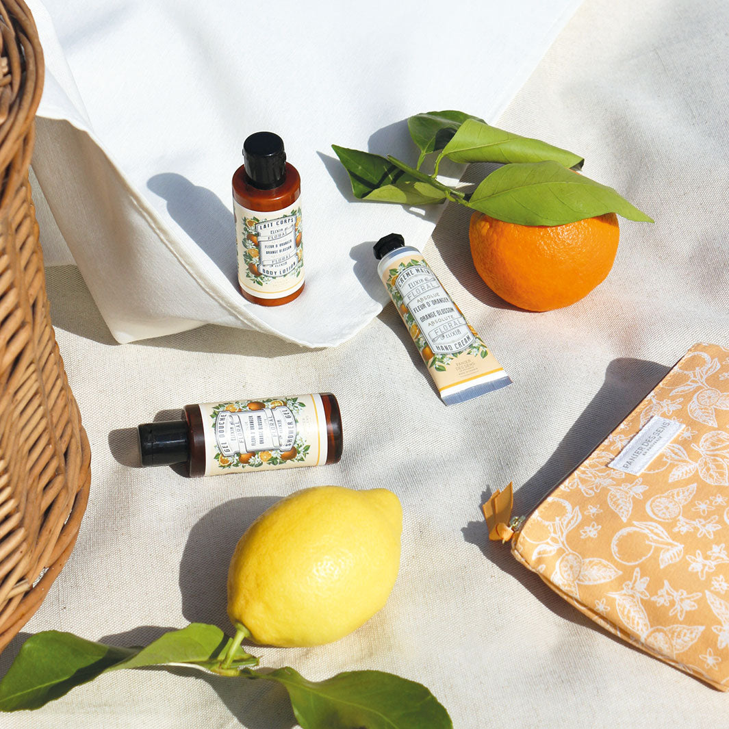 Body Care Travel Set, Orange Blossom - Panier des Sens (2x 2.4oz / 70ml, 1oz / 30ml)