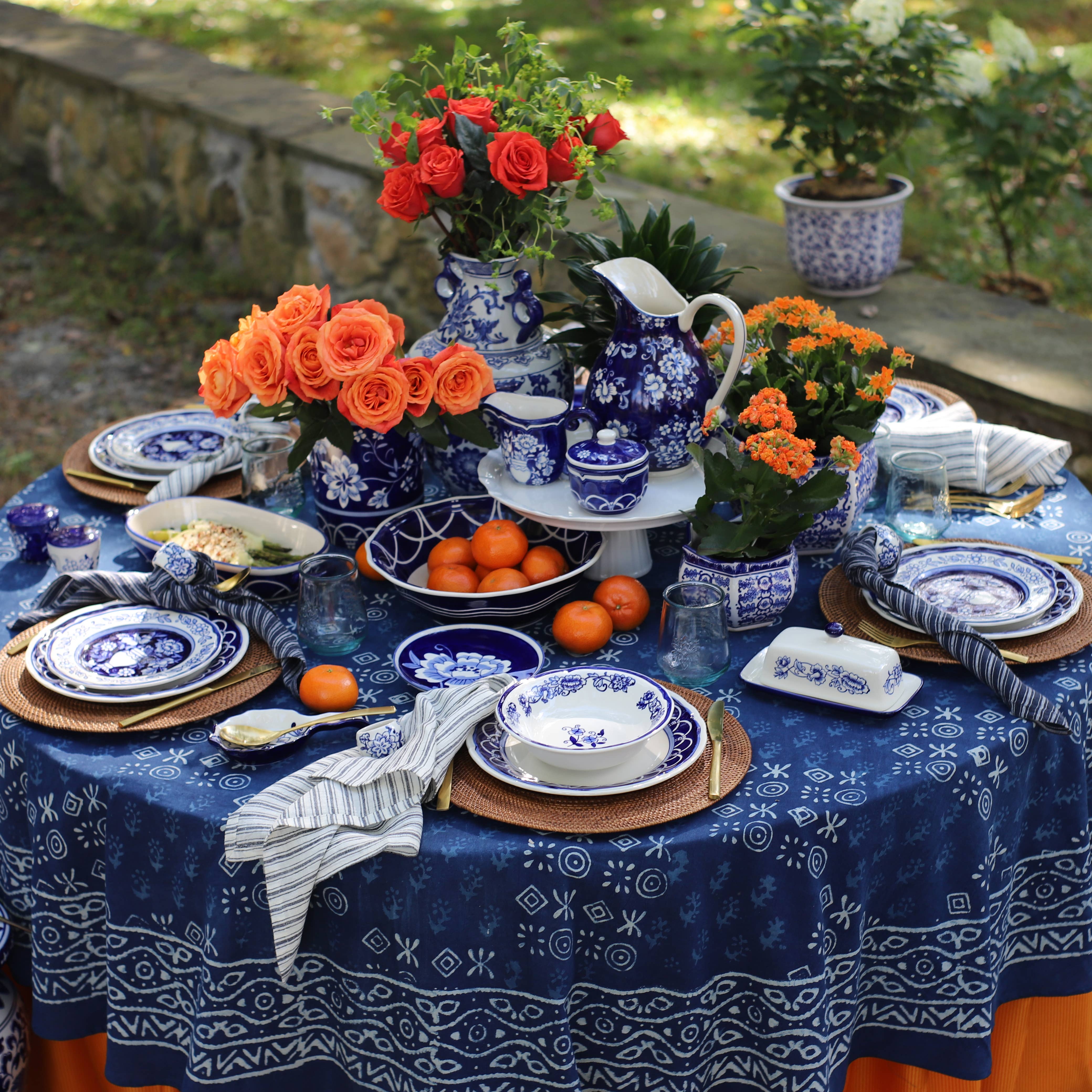 Blue Garden Pitcher