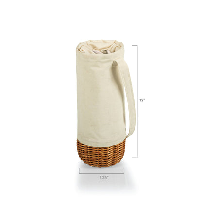 Canvas & Willow Wine Tote, White / Natural Base