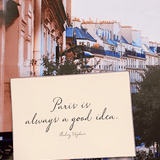Paris Is Always A Good Idea Decoupage Glass Tray (4in x 6in)
