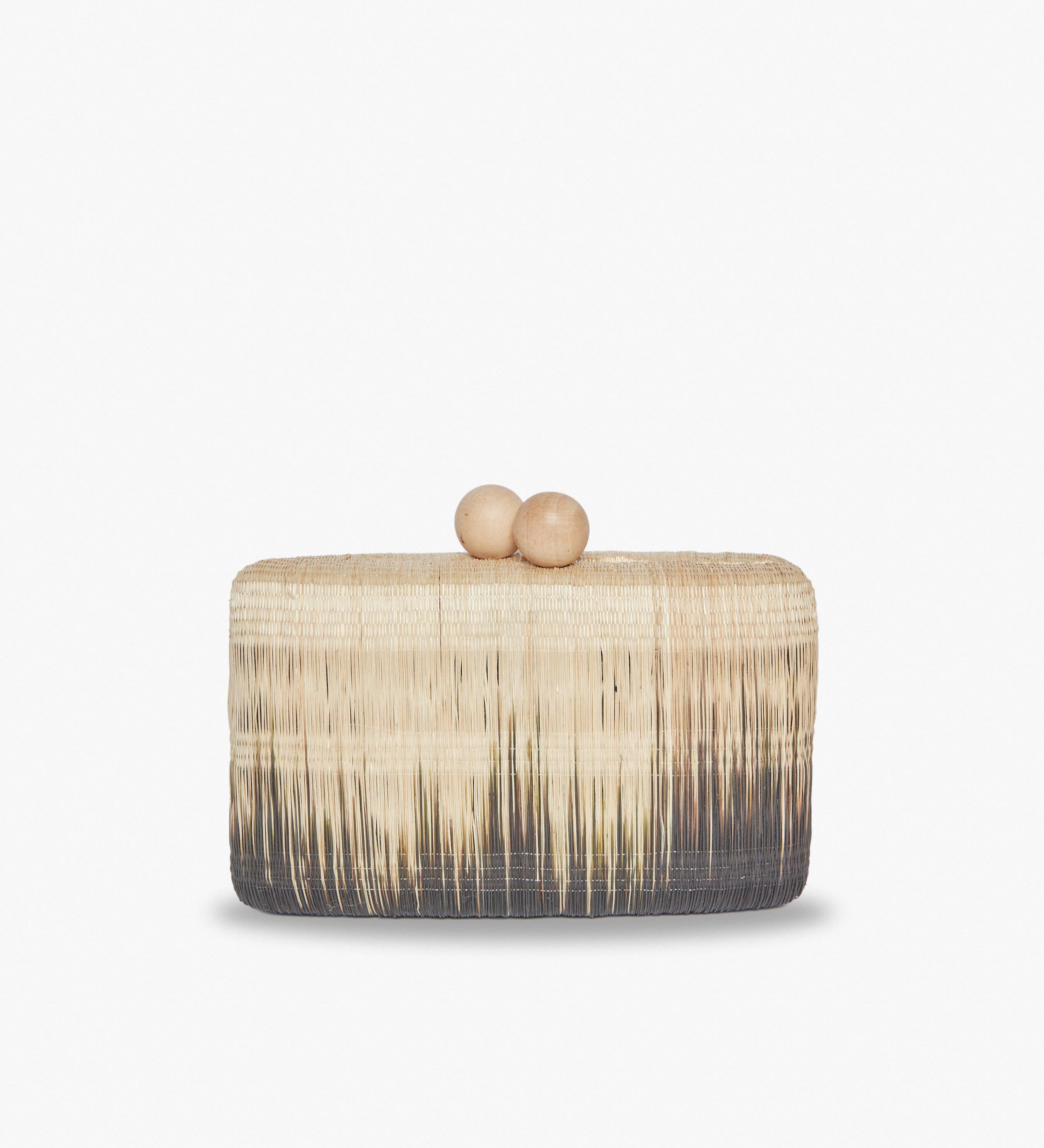 Akna Woven Straw Ombre Clutch - Kayu