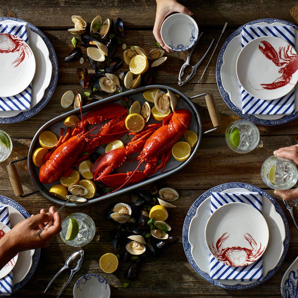 Red Lobster Canapé Plates (Set of 4, Boxed) - Caskata (6.25in)