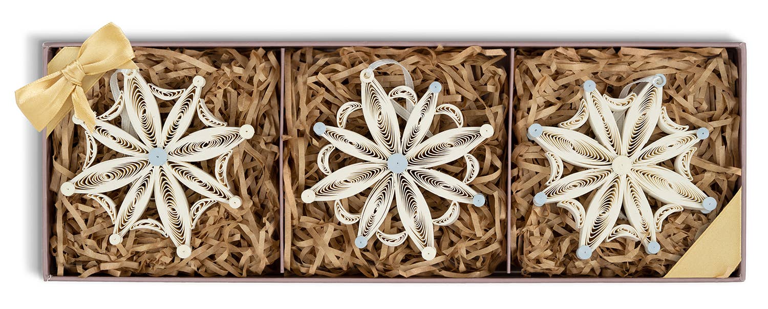 Ornaments, Quilled Snowflake Ornaments Box Set - Quilling Card