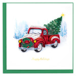 Card, Christmas Truck - Quilling Card (6in sq, with envelope)