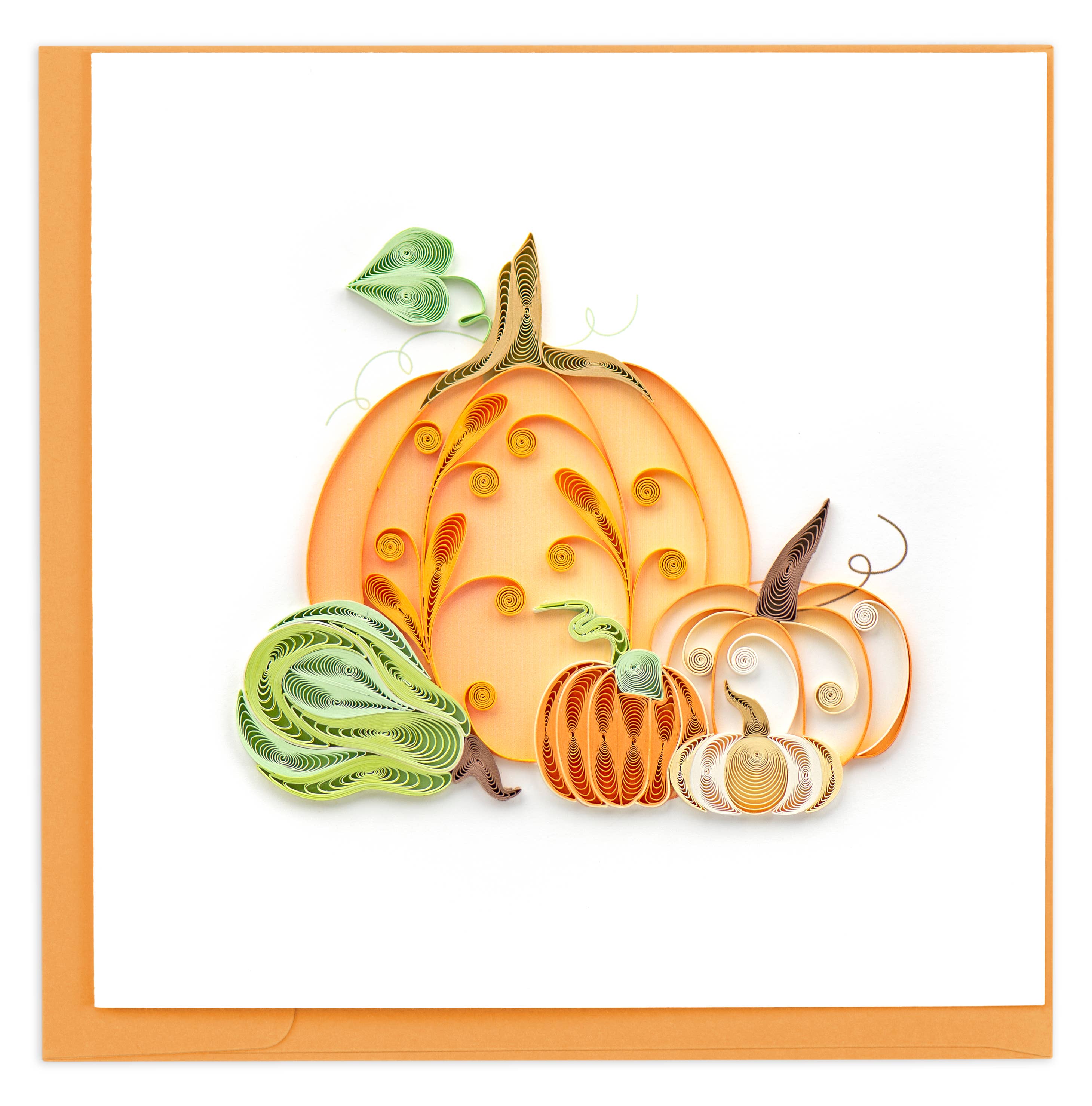 Card, Pumpkins - Quilling Card (6in sq, with envelope)