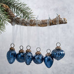 Navy Crackle Baubles (Set of 6)