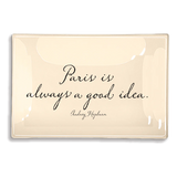 Paris Is Always A Good Idea Decoupage Glass Tray (4in x 6in)