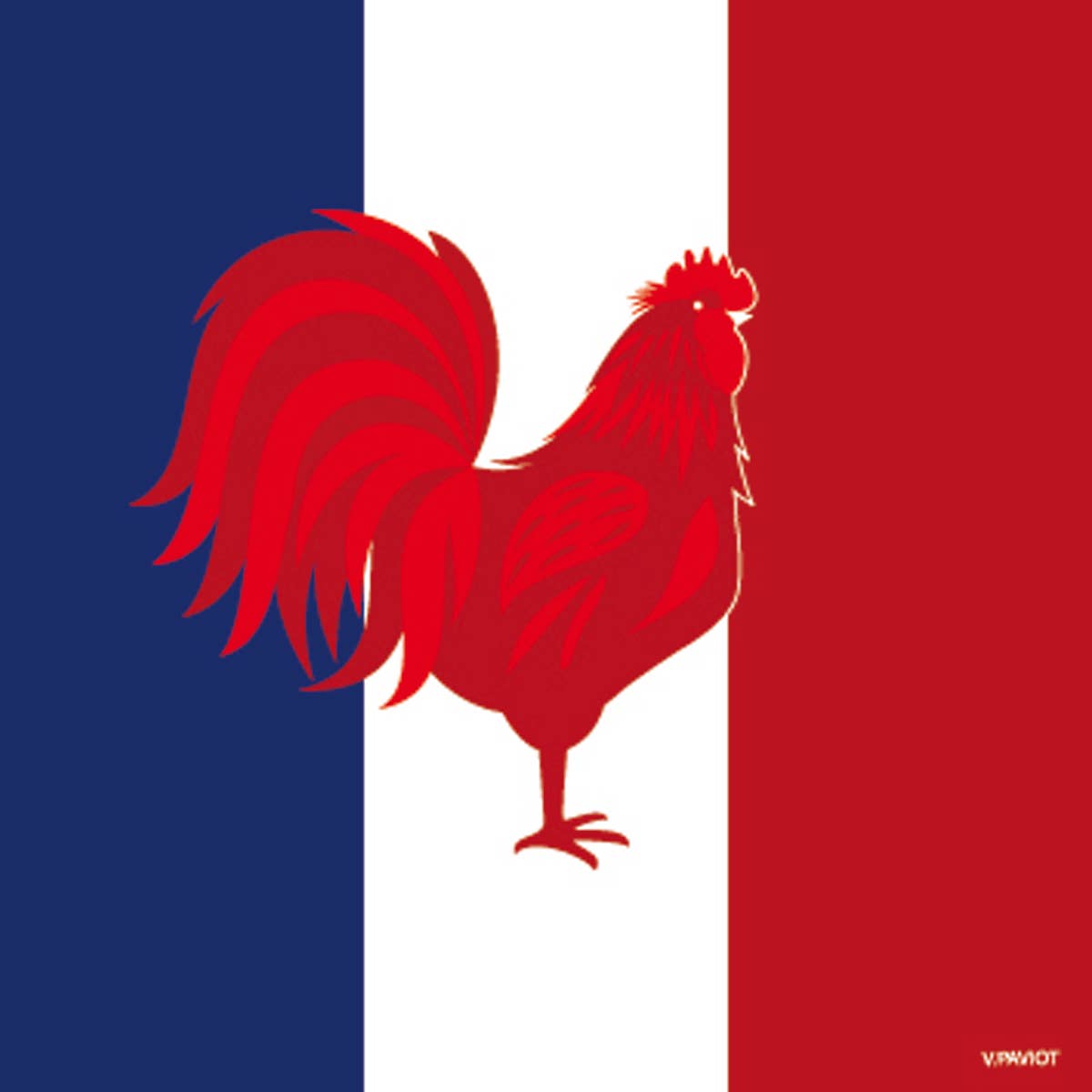 Cocktail Napkin, French Flag - Françoise Paviot