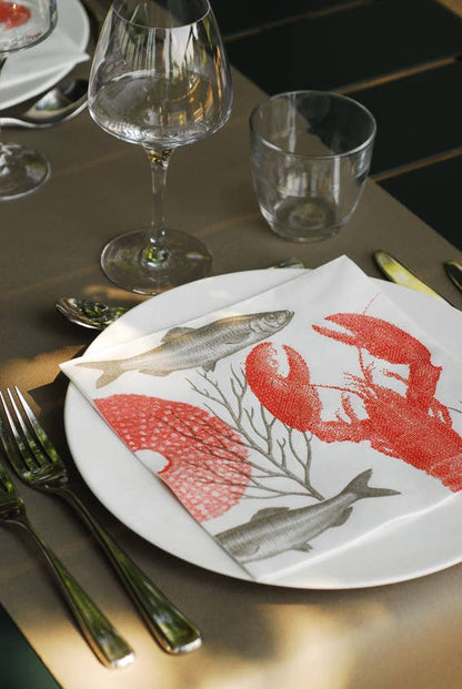 Cocktail Napkin, Lobster - Françoise Paviot