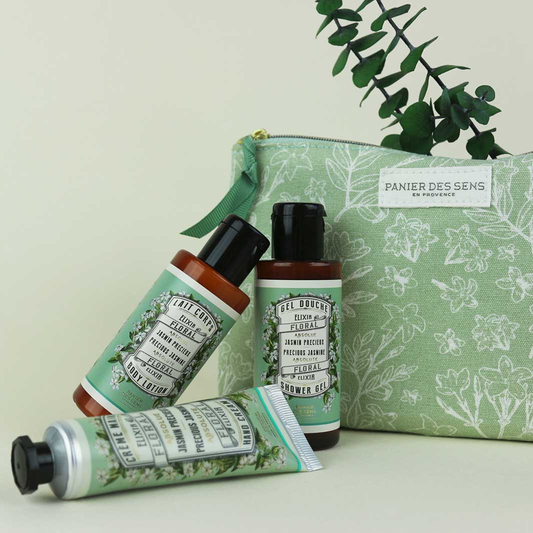 Body Care Travel Set, Jasmine - Panier des Sens (2x 2.4oz / 70ml, 1oz / 30ml)