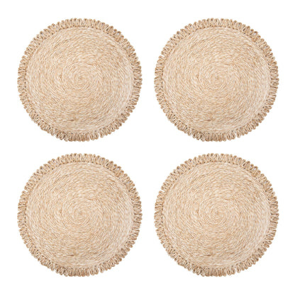 Placemats Loopy Abaca, Natural (15in round, set of 4)