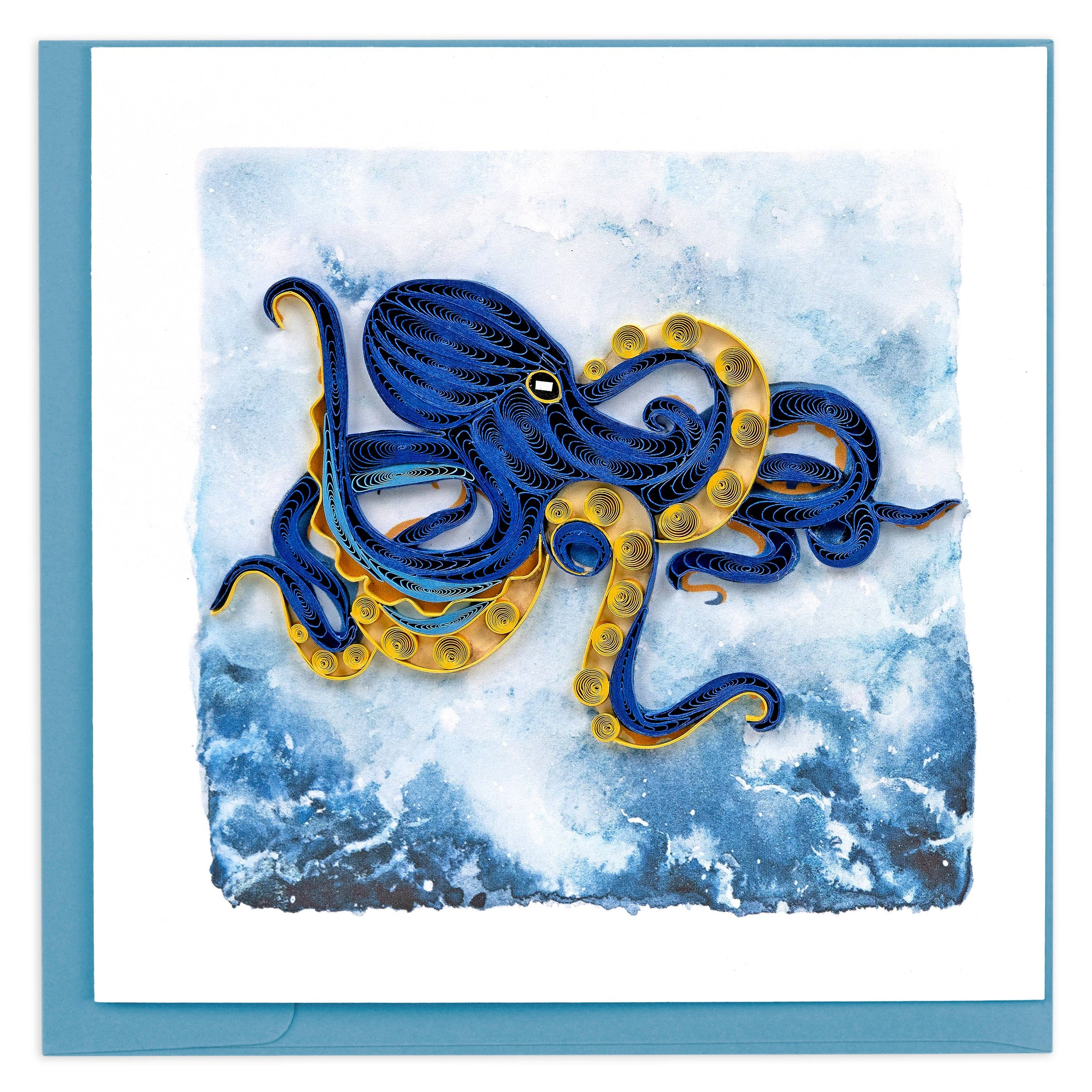 Card, Deep Sea Octopus - Quilling Card (6in sq, with envelope)