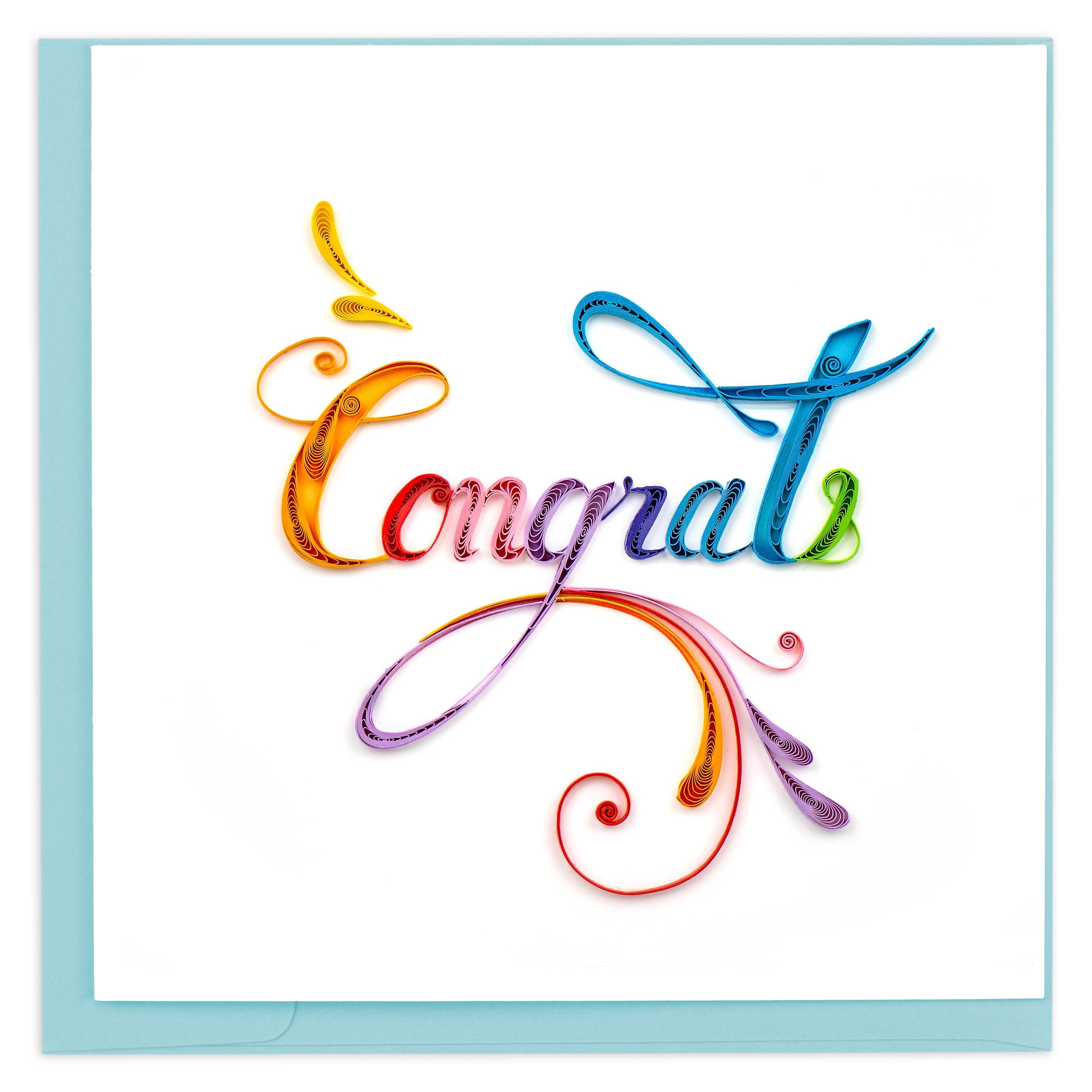 Card, Rainbow Congrats - Quilling Card (6in sq, with envelope)