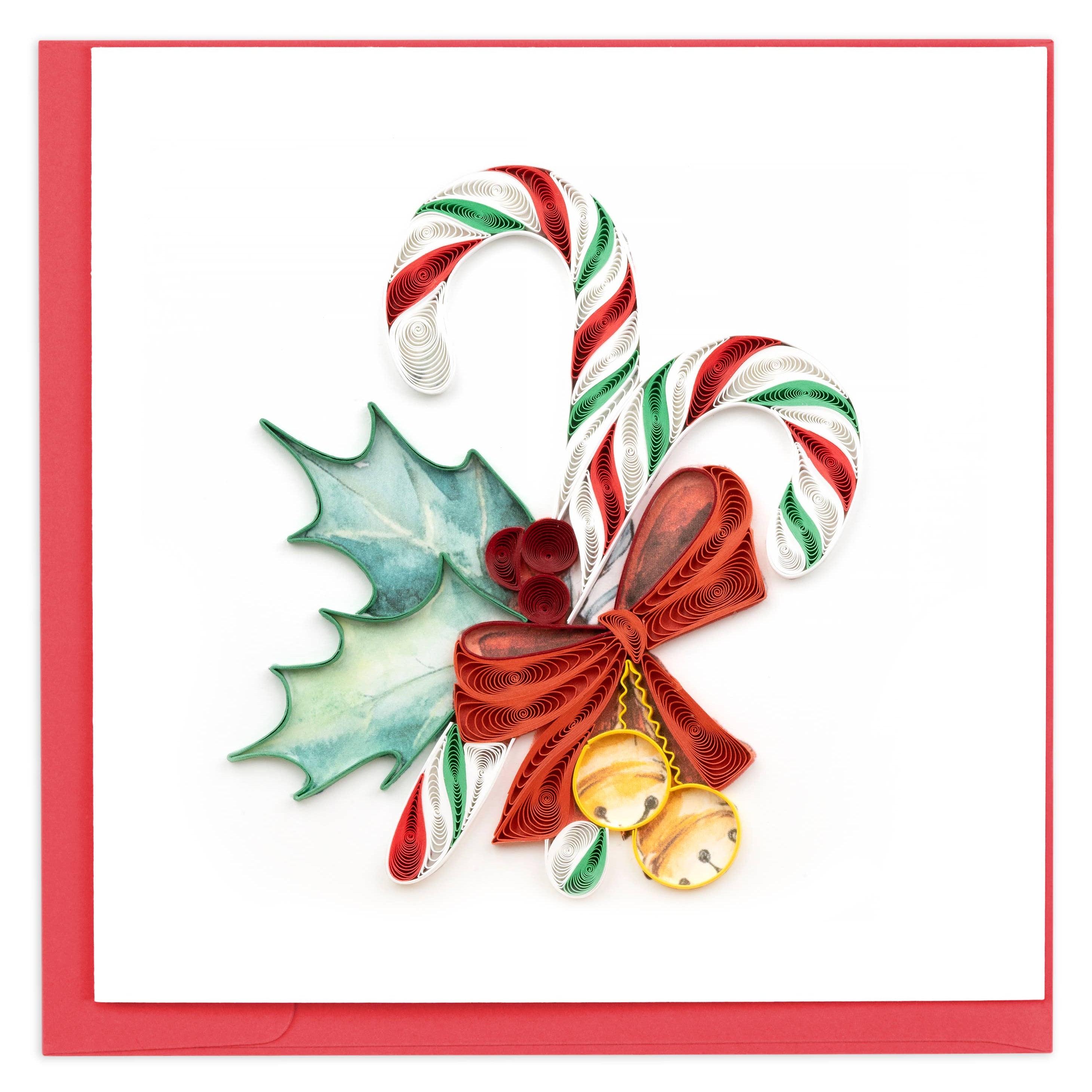 Card, Candy Canes - Quilling Card (6in sq, with envelope)