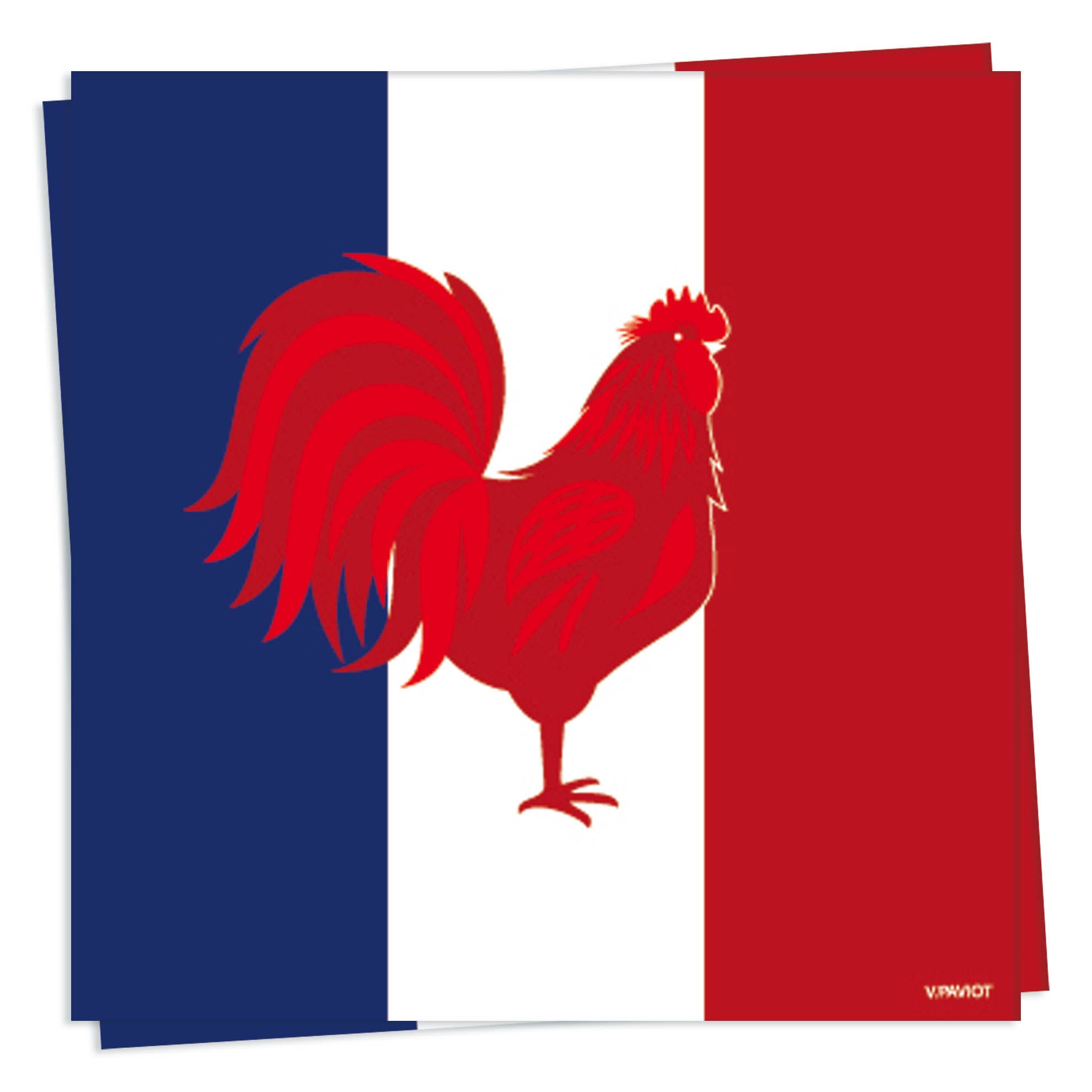 Cocktail Napkin, French Flag - Françoise Paviot