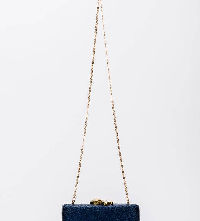 Jen White Stones Clutch, Navy - Kayu